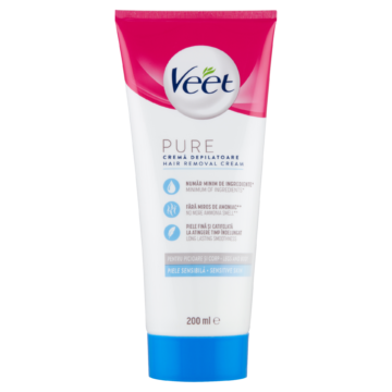 Veet Pure szőrtelenítő krém Lábra és Testre - Érzékeny bőrre 200ml