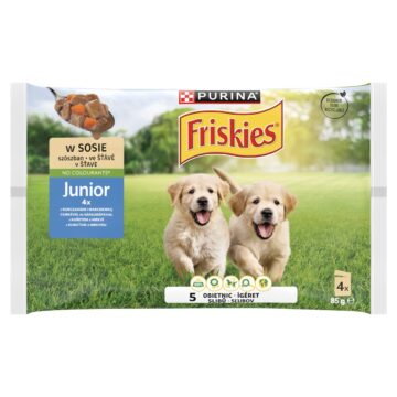 Purina Friskies Junior szószos válogatás nedves kutyaeledel 4 x 85 g (340 g)