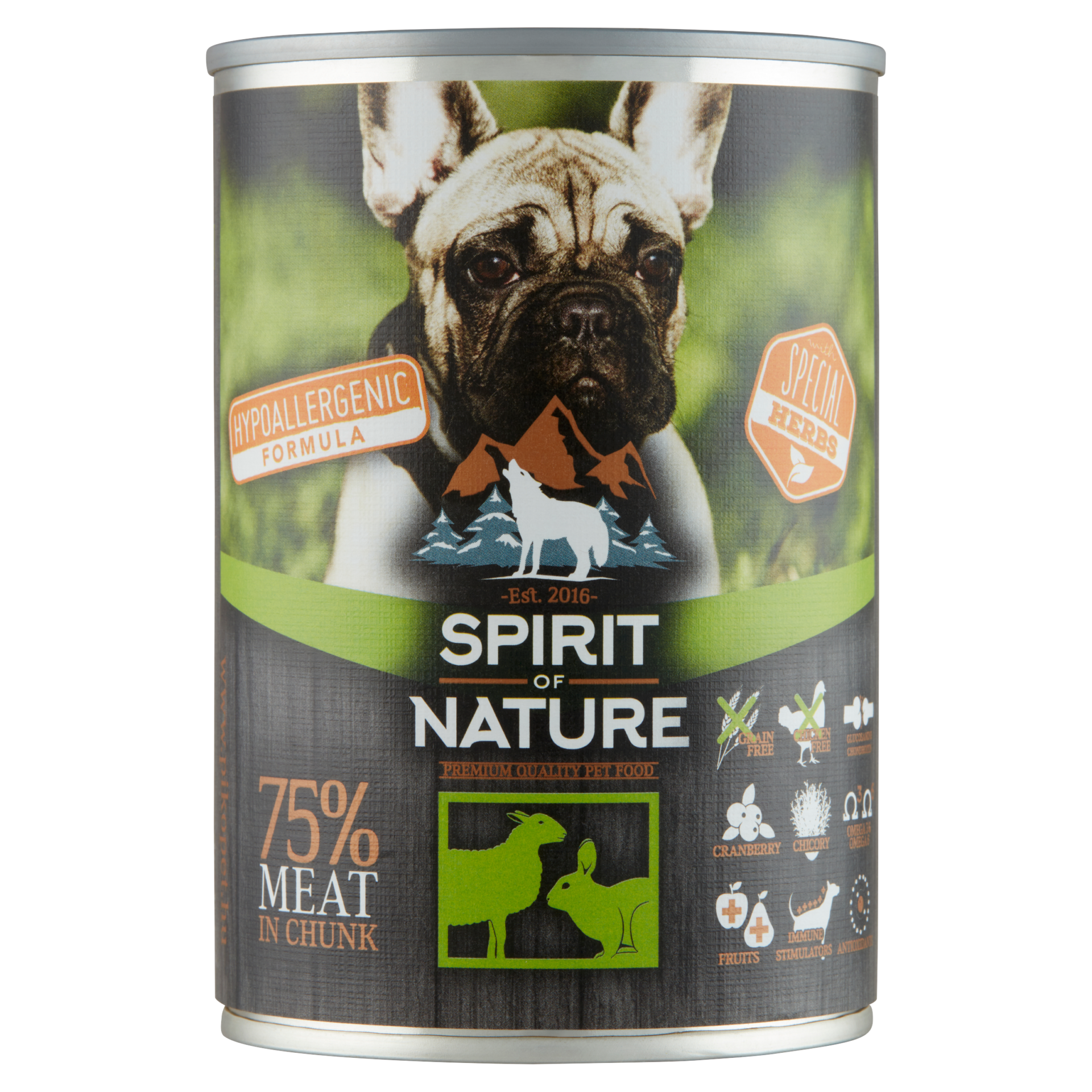 Spirit of Nature Dog konzerv Bárányhússal és nyúlhússal 415gr - Image 2