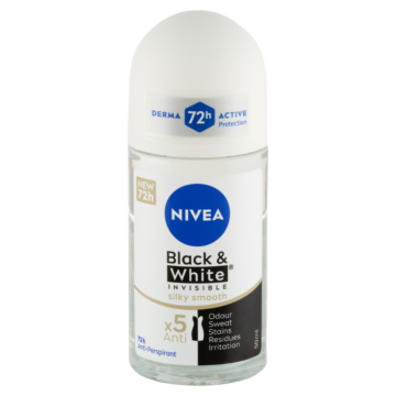 NIVEA Black & White Invisible Silky Smooth izzadásgátló golyós dezodor 50 ml