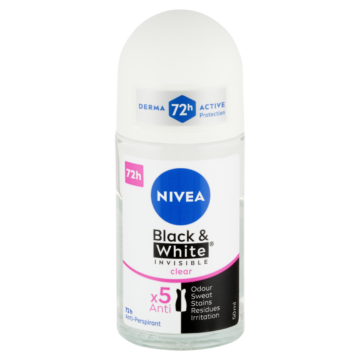 NIVEA Black & White Invisible Clear izzadásgátló golyós dezodor 50 ml