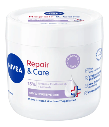 NIVEA Repair & Care illatmentes krém érzékeny bőrre 400 ml