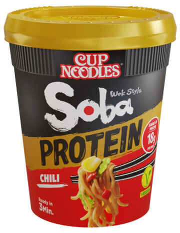 Nissin Soba PROTEIN Chili Poharas instant tésztaétel 93g