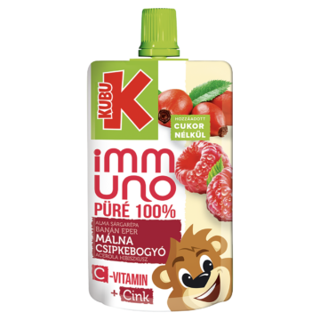 Kubu Immuno alma-sárgarépa-banán-eper-málna-csipkebogyó-acerola-hibiszkusz püré, C-vitaminnal 100 g