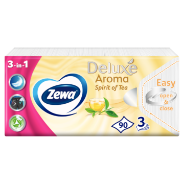 Zewa Deluxe Spirit of Tea illatosított papír zsebkendő 3 rétegű 90 db