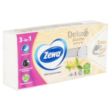 Zewa Deluxe Spirit of Tea illatosított papír zsebkendő 3 rétegű 90 db