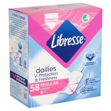 Libresse Dailies V-Protection & Freshness Regular tisztasági betét 58 db