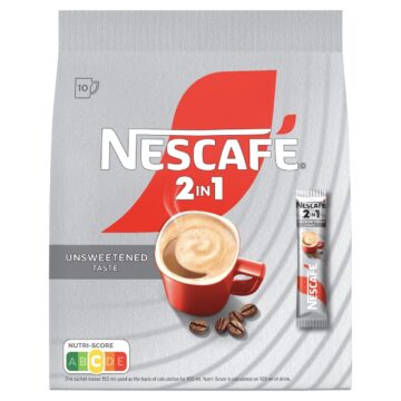 NESCAFÉ 2in1 Unsweetened azonnal oldódó kávéspecialitás 10 x 8 g (80 g)