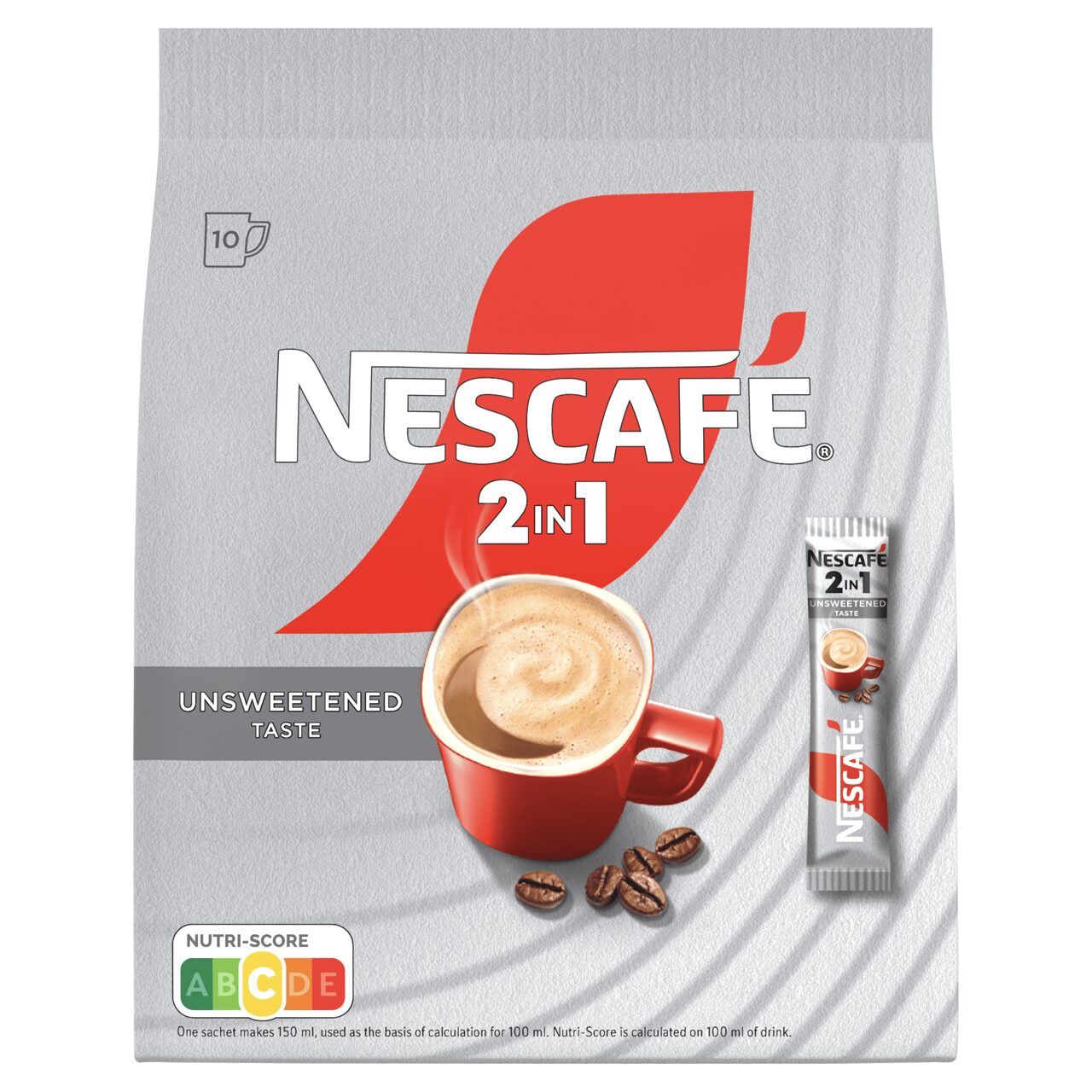 NESCAFÉ 2in1 Unsweetened azonnal oldódó kávéspecialitás 10 x 8 g (80 g)