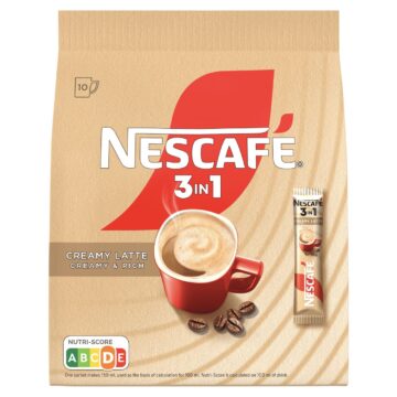 NESCAFÉ 3in1 Creamy Latte azonnal oldódó kávés italpor tejporral és cukorral 10 x 15 g (150 g)