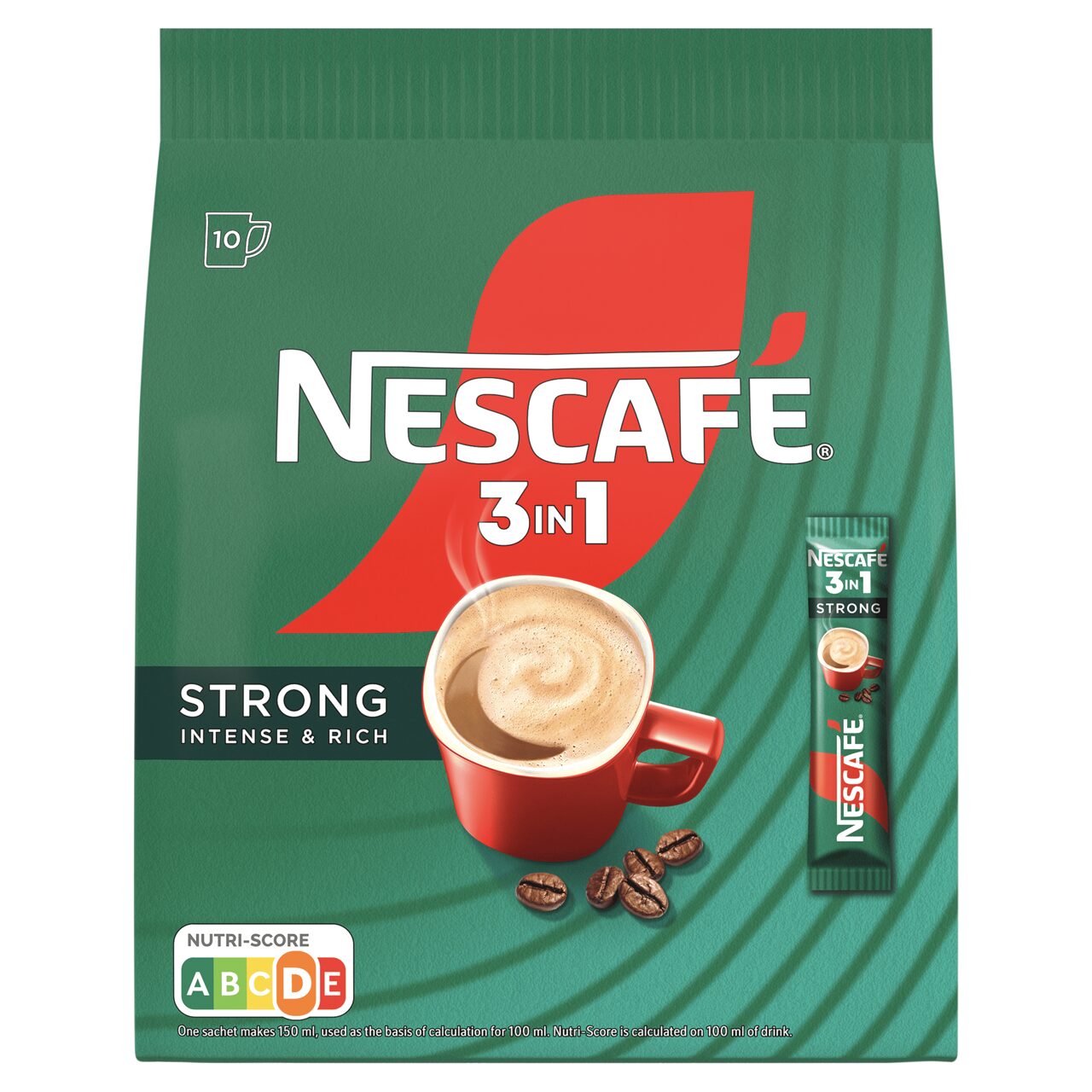 NESCAFÉ 3in1 Strong Intense & Rich azonnal oldódó kávéspecialitás 10 x 16 g (160 g)
