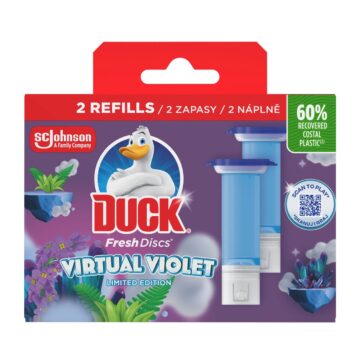 Duck Fresh Discs Virtual Violet WC-öblítő korong utántöltő 2 x 36 ml (72 ml)