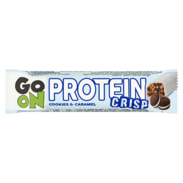 Sante Go On Protein Crisp szelet kekszarabokkal és karamellel fehér csokoládé bevonattal 50 g