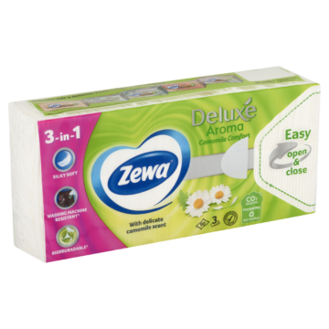 Zewa Deluxe Camomile Comfort illatosított papír zsebkendő 3 rétegű 90 db