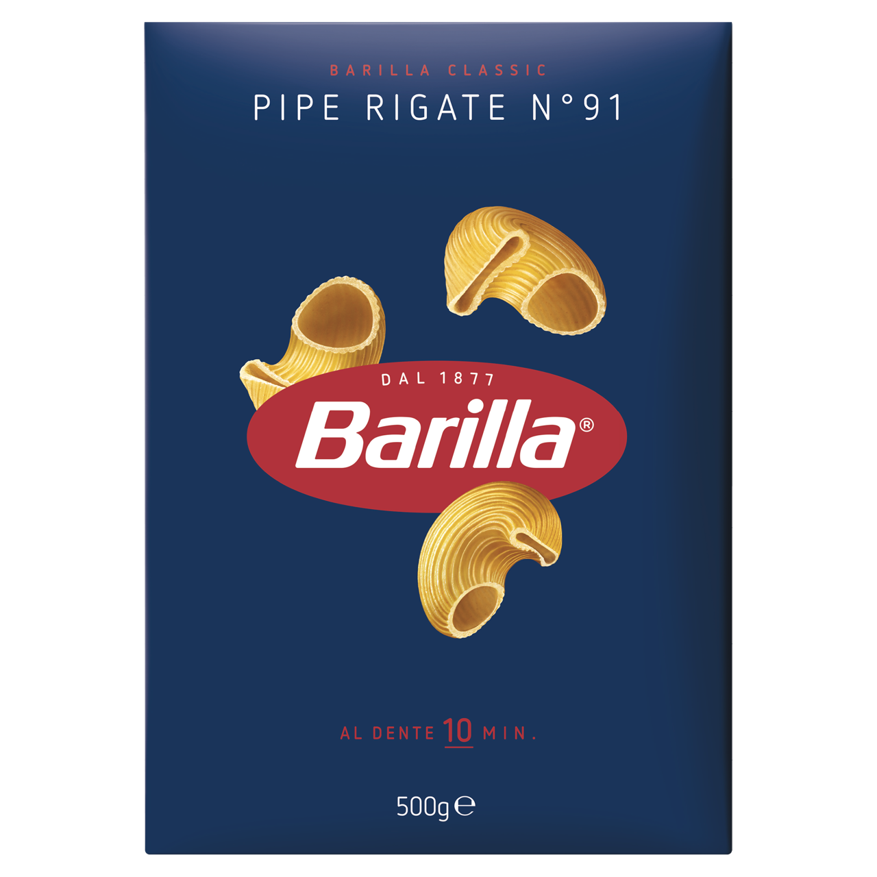 Barilla Pipe Rigate n.91 apró durum száraztészta 500 g