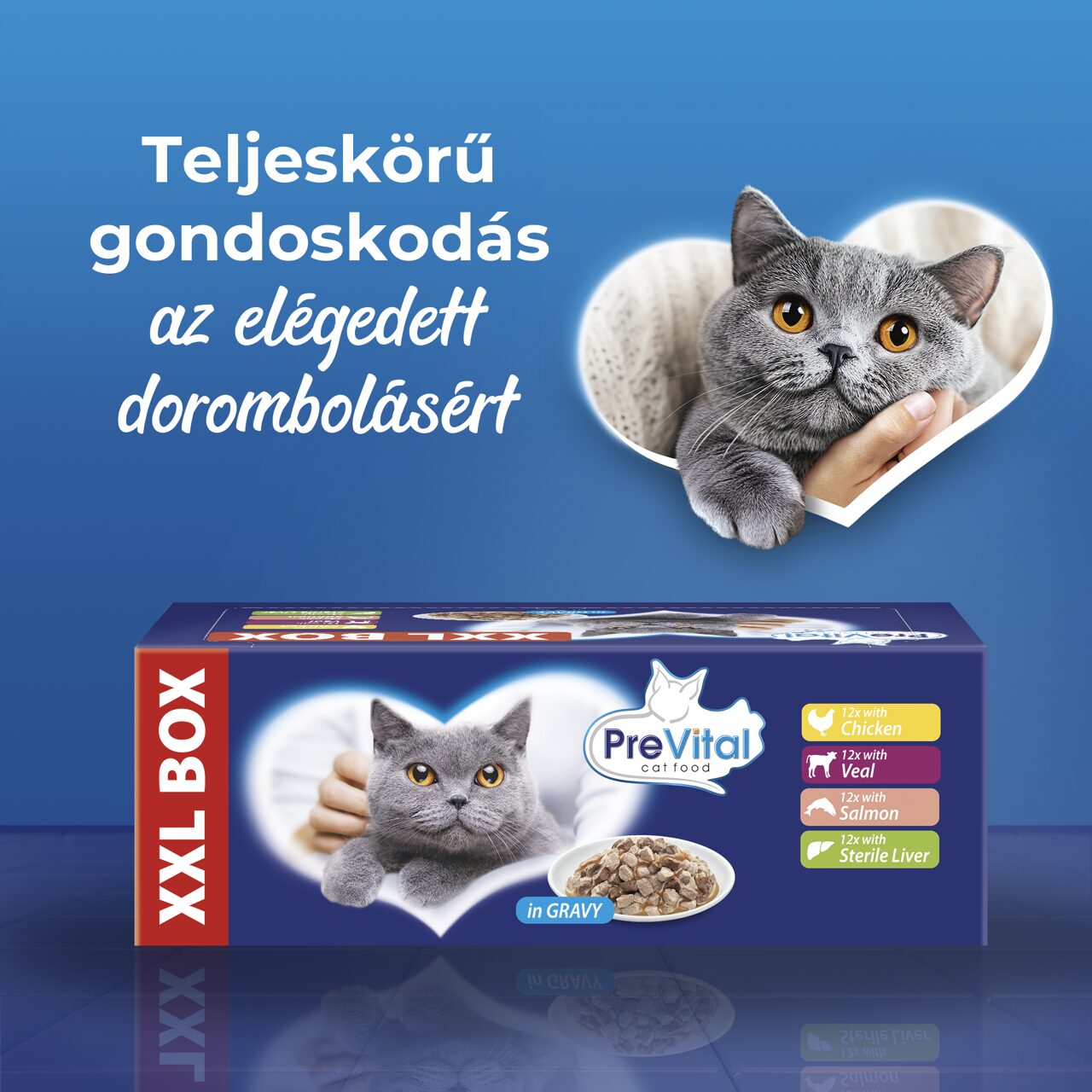 Prevital alutasakos macskaeledel giga box 48x100g Multipack