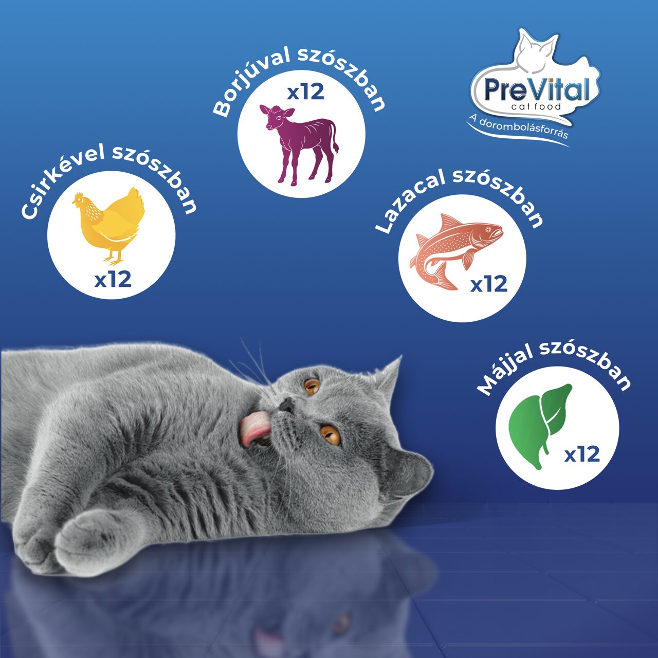 Prevital alutasakos macskaeledel giga box 48x100g Multipack