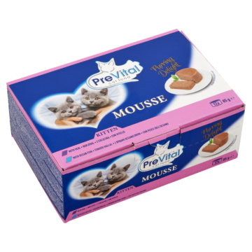 Prevital Nedves Macskaeledel konzerv Mousse vegyes junior 12x85g