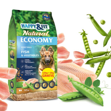 Happy & Fit Natural Economy Adult with Fish and Vegetables kutyatáp 12+2 kg