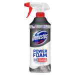 Domestos Power Foam vízkő eltávolító hatású WC és fürdőszoba tisztító hab, 435 ml