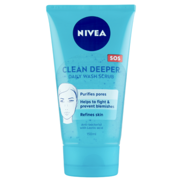 NIVEA Clean Deeper radírozó arclemosó zsíros, problémás bőrre 150 ml