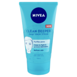 NIVEA Clean Deeper radírozó arclemosó zsíros, problémás bőrre 150 ml