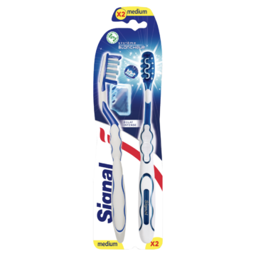 Signal White Now White System Medium Duopack közepes keménységű fogkefe 2 db