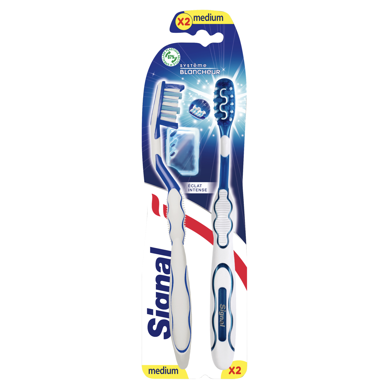 Signal White Now White System Medium Duopack közepes keménységű fogkefe 2 db