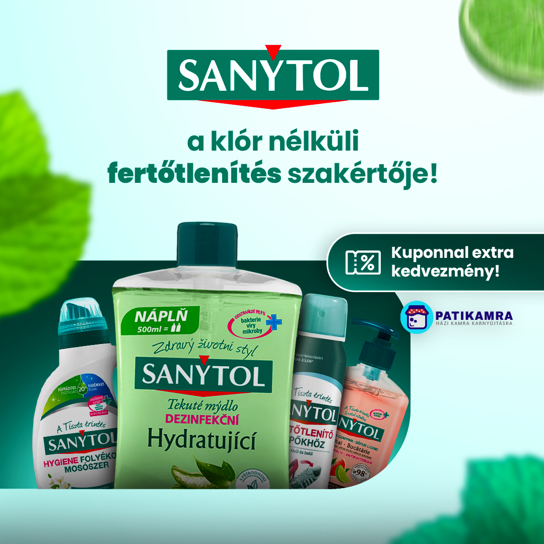 Sanytol patikamra kupon kedvezmény banner Te is Sanytol rajongó vagy? A fertőtlenítés szakértője a te oldaladon áll!