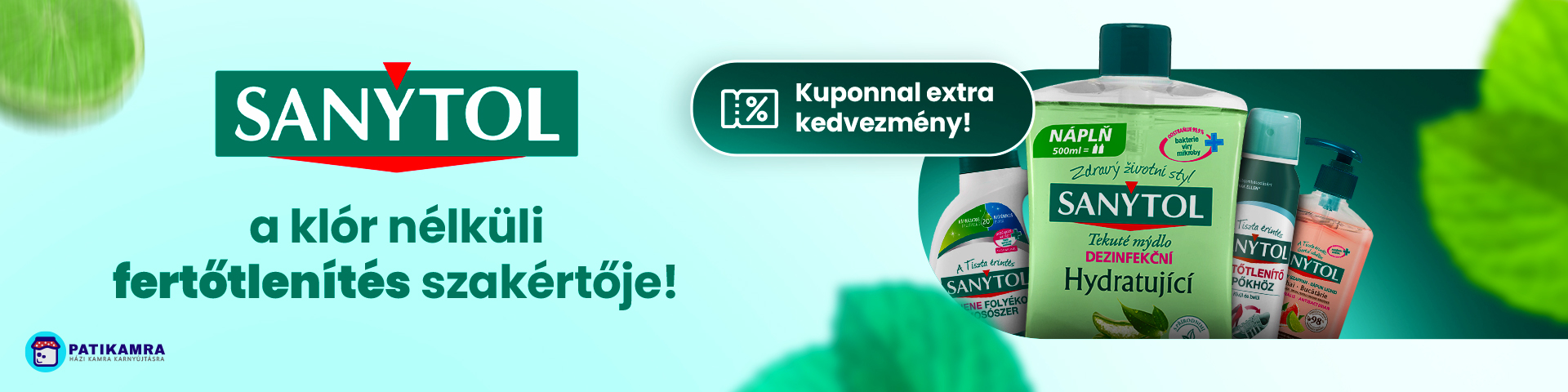 Sanytol patikamra kupon kedvezmény banner Te is Sanytol rajongó vagy? A fertőtlenítés szakértője a te oldaladon áll!