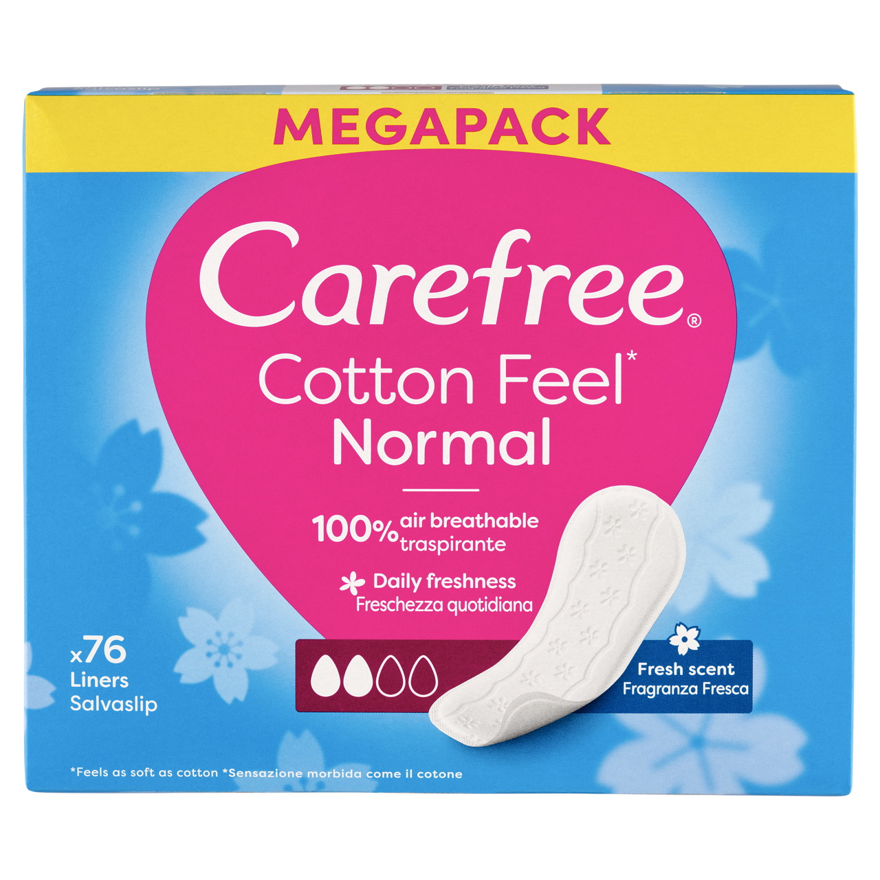 Carefree Cotton Feel Fresh Normal tisztasági betét friss illattal 76 db