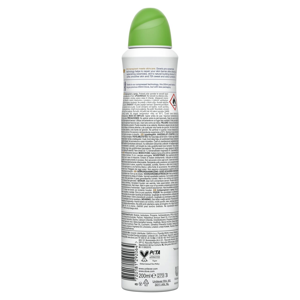 Dove Advanced Care Go Fresh Cucumber & Green Tea Scent izzadásgátló dezodor 200 ml