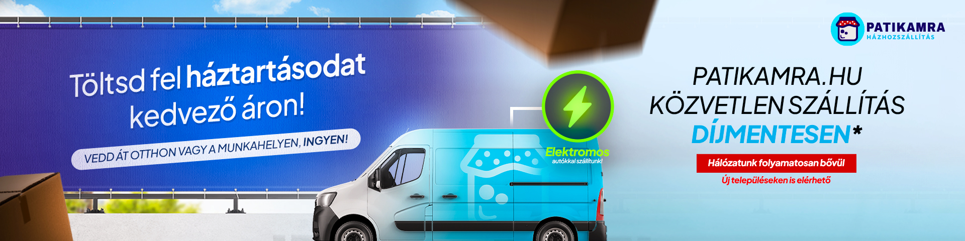 Patikamra házhozszállítás banner
