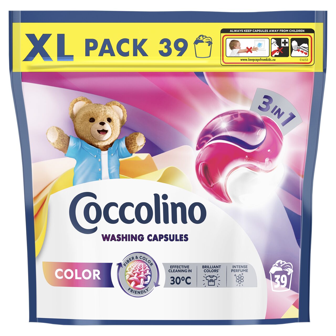 Coccolino 3in1 Color mosókapszula színes ruhákhoz 39 db